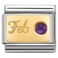Nomination Composable Classic Month Charm | Gold February Amethyst