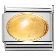Nomination Composable Classic Charm | Gold Citrine Oval Stone