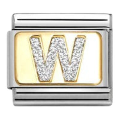 Nomination Composable Classic Glitter Charm | Gold Letter W