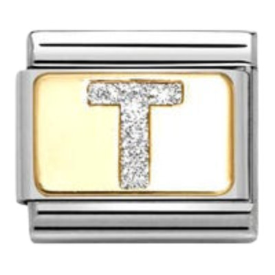 Nomination Composable Classic Glitter Charm | Gold Letter T