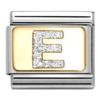 Nomination Composable Classic Glitter Charm | Gold Letter E