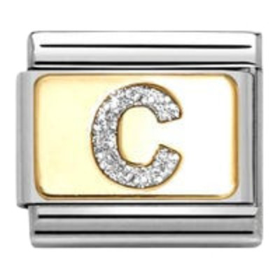 Nomination Composable Classic Glitter Charm | Gold Letter C