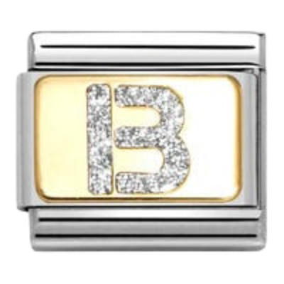 Nomination Composable Classic Glitter Charm | Gold Letter B