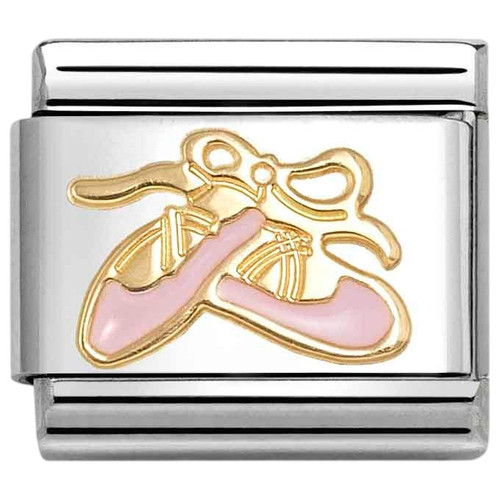 Nomination Composable Classic Charm | Stainless-steel | Yellow-gold | Pink Dance Shoes