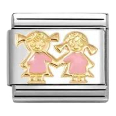Nomination Composable Classic Charm | Gold Pink Sisters