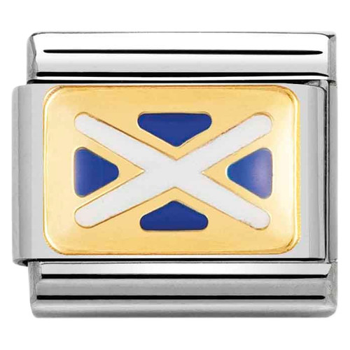 Nomination Composable Classic FLAGS Charm | Stainless-steel | 18k Gold | Scotland Flag