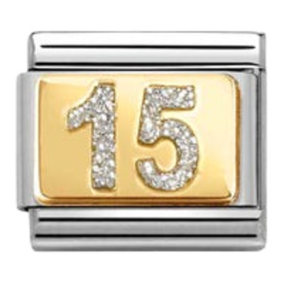 Nomination Composable Classic Glitter Charm | Gold Number 15
