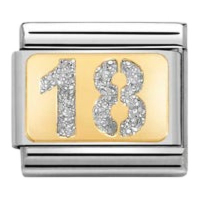 Nomination Composable Classic Glitter Charm | Gold Number 18