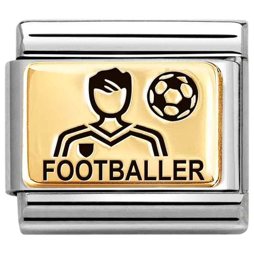 Nomination Composable Classic Charm | Stainless-steel | Bonded Yellow-gold | Footballer Male