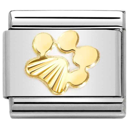 Nomination Composable Classic Charm | Gold Diamond Coated Dog Footprint