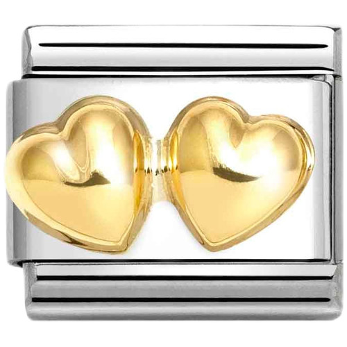 Nomination Composable Classic Charm | Gold Double Rounded Hearts