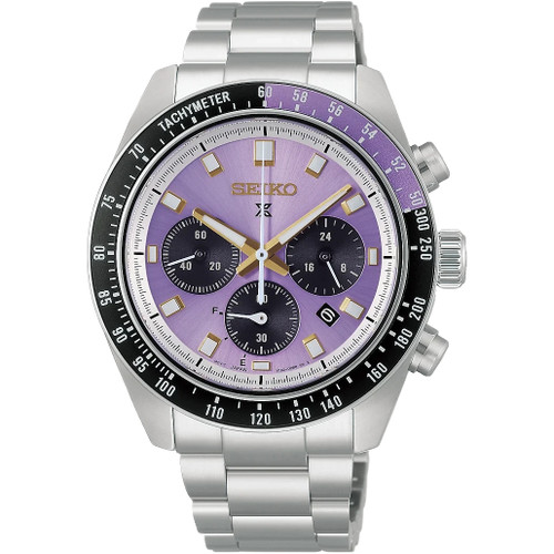 Seiko Speedtimer Chronograph Watch | 41mm | Solar | 145th Anniversary | Limited Edition | Edo Purple