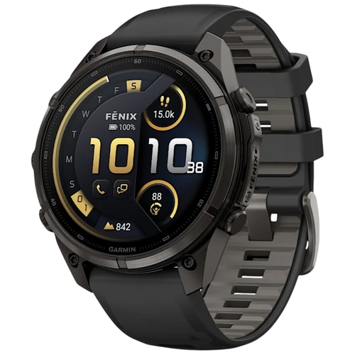 Garmin Fenix 9 Pro AMOLED INREACH Watch | 47mm | Sapphire | Titanium | Carbon Gray DLC | Black | Pebble Grey Band