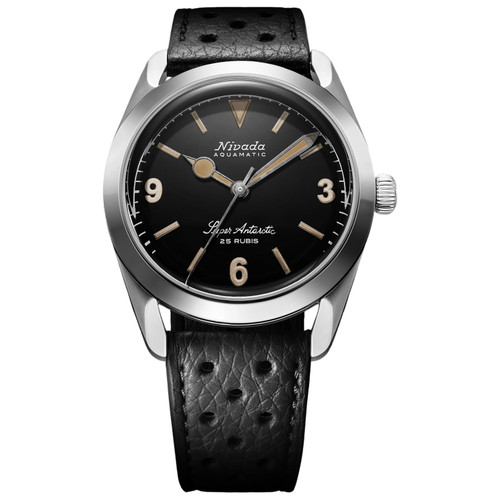 Nivada Grenchen Super Antarctic 3.6.9 Watch | 38mm | Automatic | Black | Black Tropic Rubber