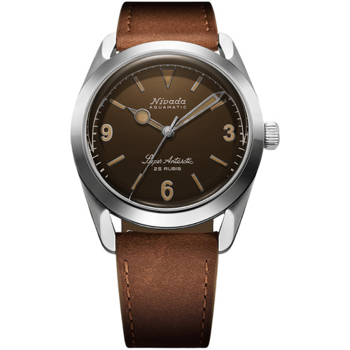Nivada Grenchen Super Antarctic 3.6.9 Watch | 38mm | Automatic | Tropical Brown | Brown Leather