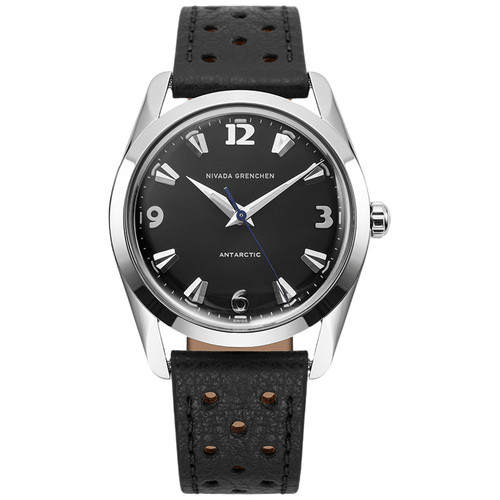 Nivada Grenchen Antarctic Watch | 35mm | Hand Winding | Black | Black Racing Strap