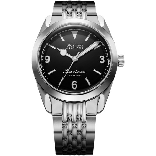 Nivada Grenchen Super Antarctic 3.6.9 Watch | 38mm | Automatic | Black | Beads of Rice Bracelet