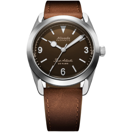 Nivada Grenchen Super Antarctic 3.6.9 Watch | 38mm | Automatic | Brown | Brown Leather
