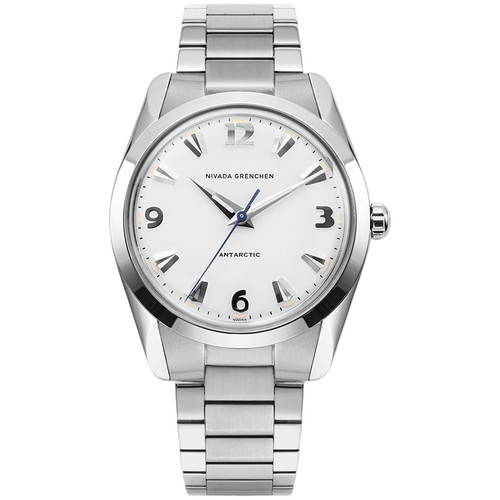 Nivada Grenchen Antarctic Watch | 35mm | Hand Winding | White | Flat Link