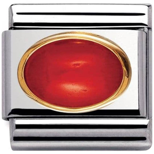 Nomination Ladies Composable Classic 18K Gold Oval Red Coral Charm 030502/11