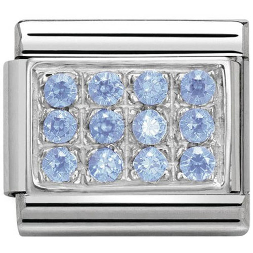 Nomination Ladies Composable Classic Light Blue Synthetic Cubic Zirconia Pave Charm 330307/05