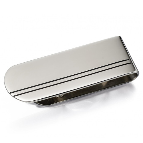 Fred Bennett And Black Enamel Stripe Money Clip Y026