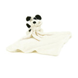 Embroidered Bashful Soother Lovey - Black & Cream Puppy