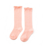 Pale Peach Lace Knee High Socks