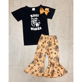 Tigers Printed Bell Bottom Set