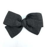 Solid Black Gauze Bow | Headband or Clip