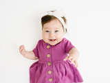 Plum Button Dress