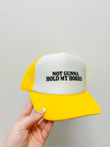 Kids Graphic Trucker Hat - Hold My Horses (Yellow/White)