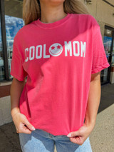 Smiley Cool Mom Washed Graphic Tee