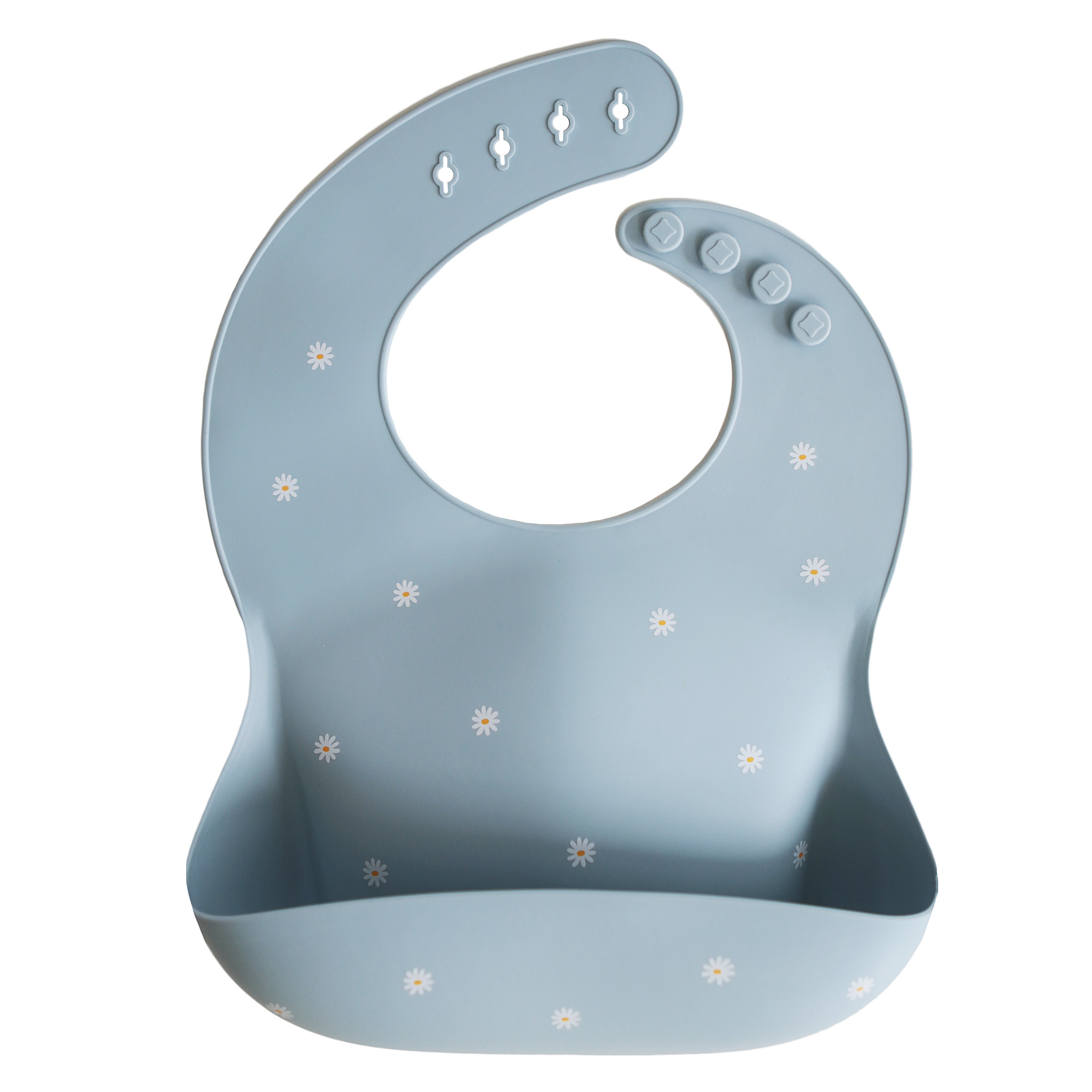 Silicone Bib - White Daisy