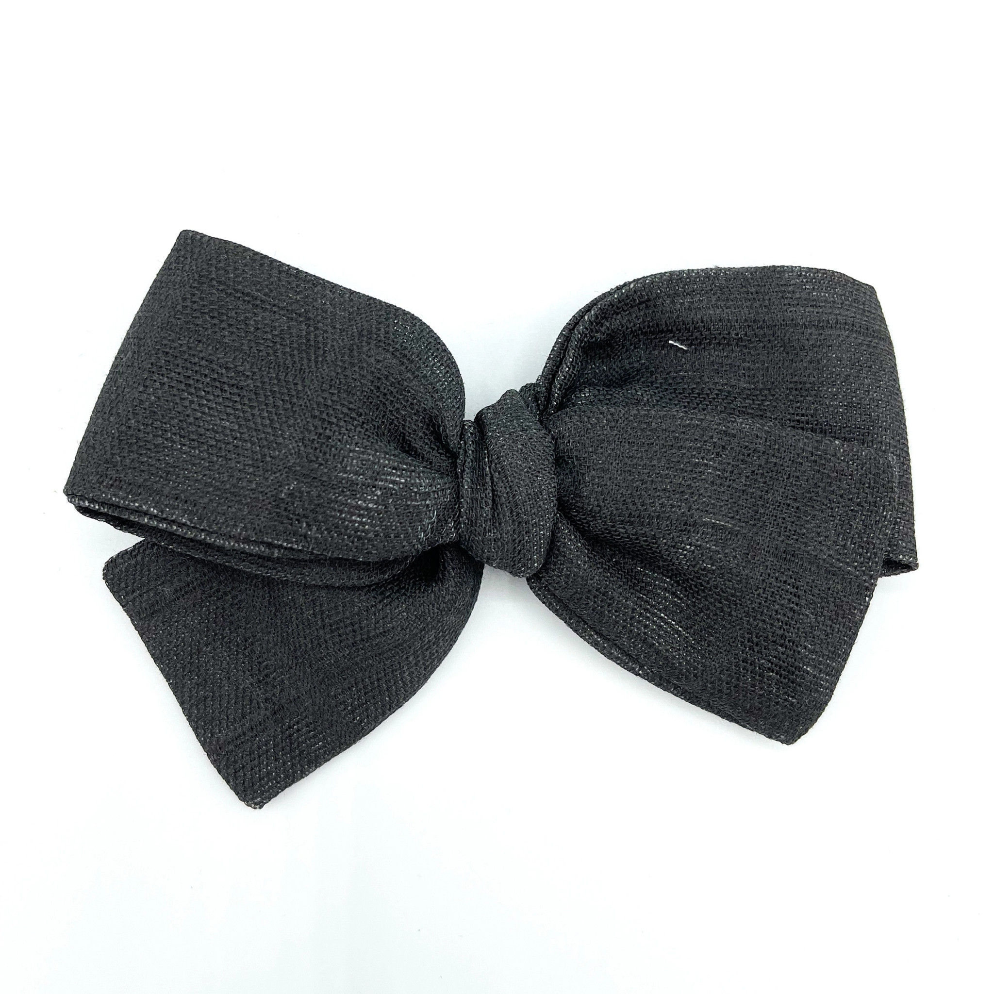 Solid Black Gauze Bow | Headband or Clip