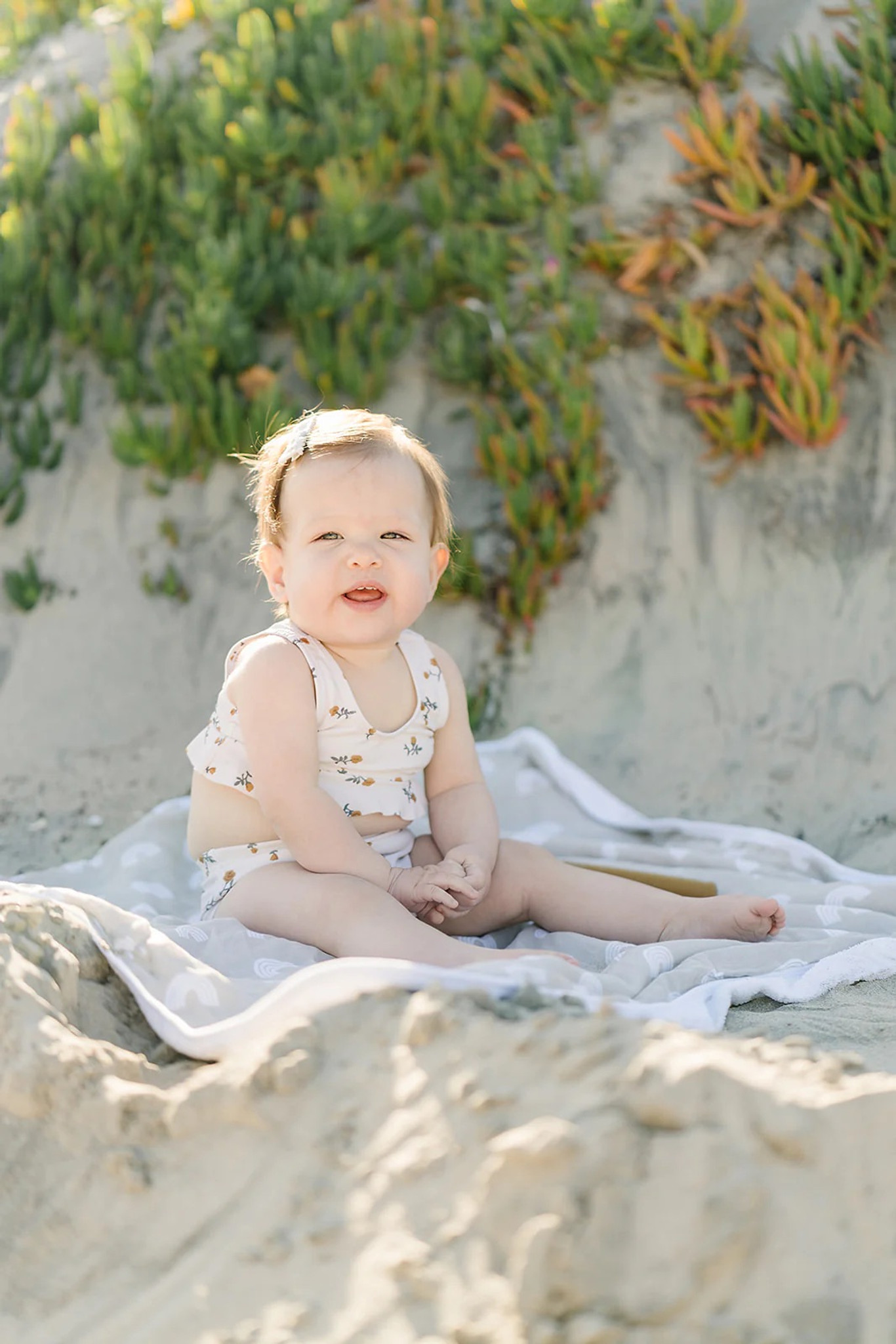 Cream Floral Bikini Set