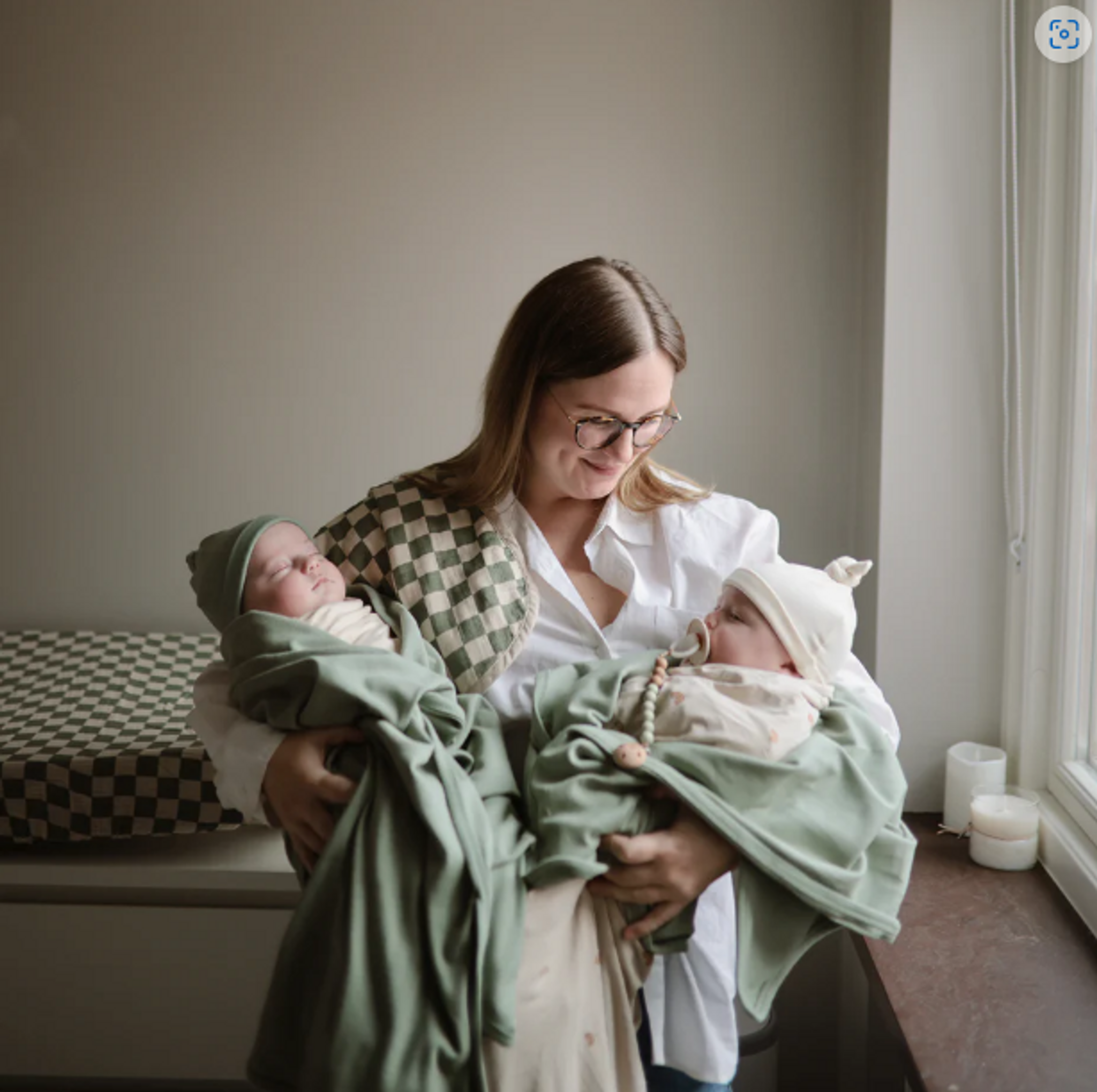 Roman Green Ribbed Baby Blanket