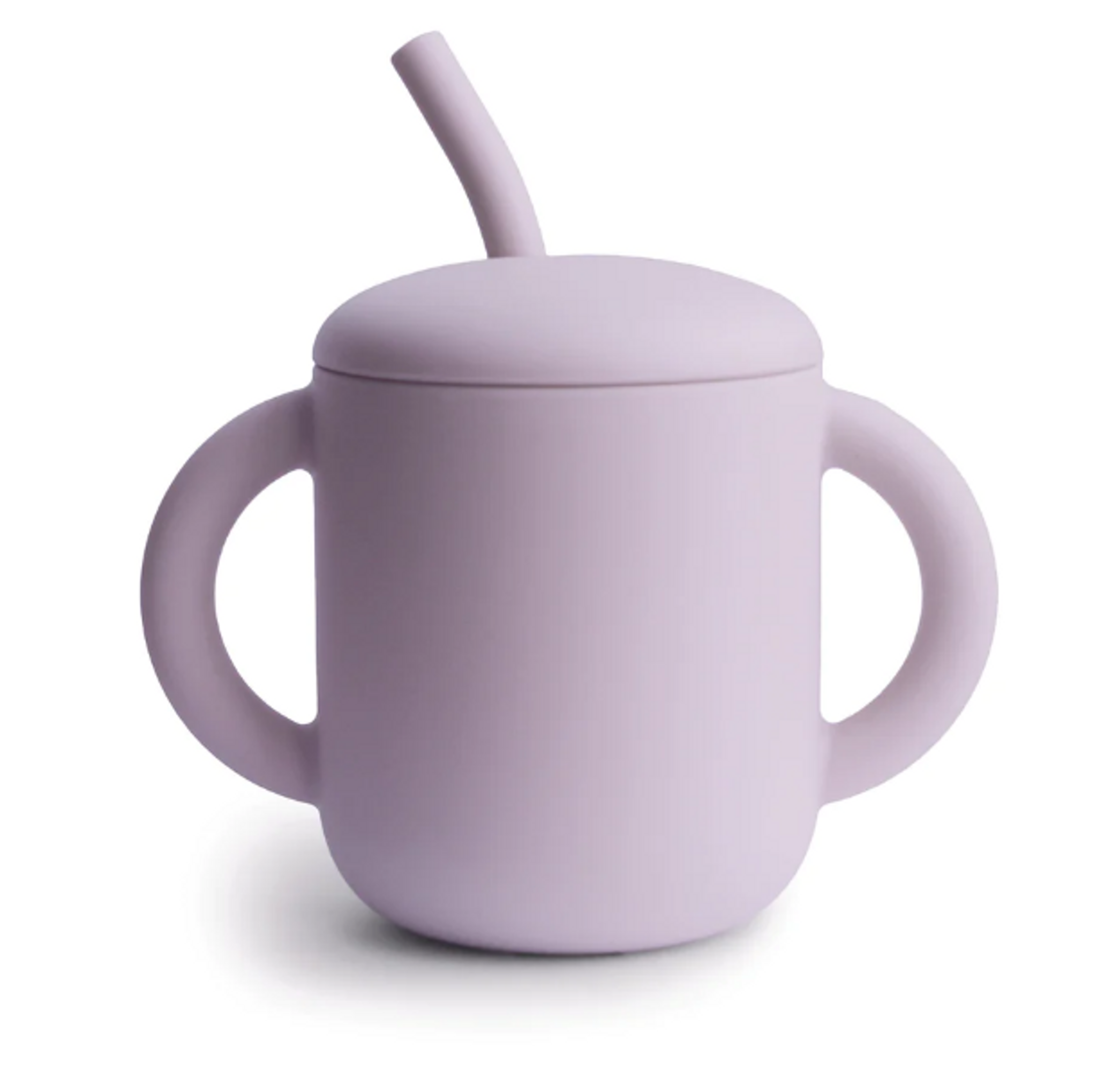 Soft Lilac Silicone Training Cup + Straw