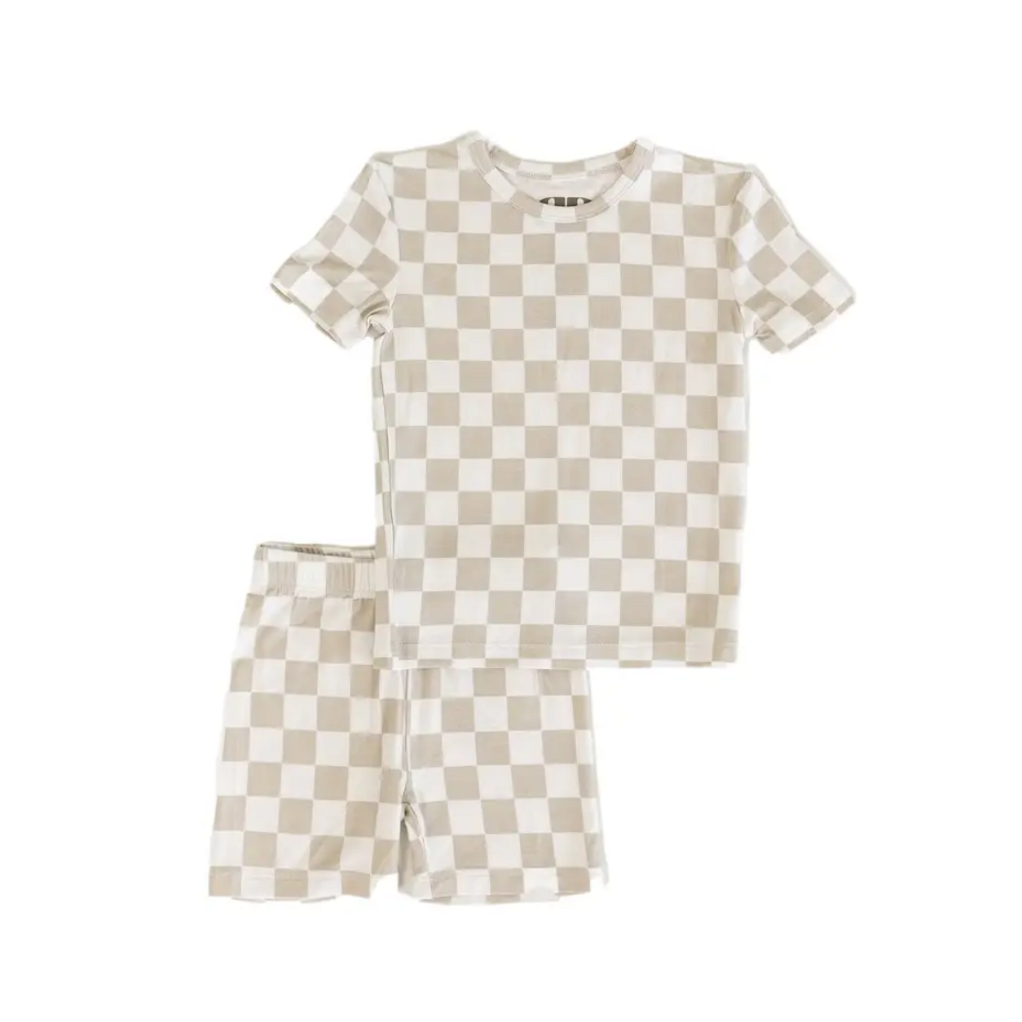 Tan Checker 2-Piece Set