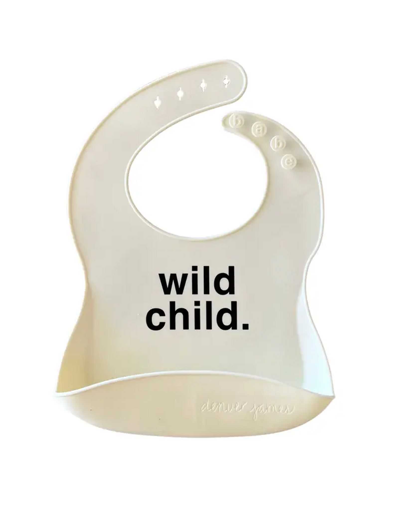 Cream Wild Child Silicone Bib