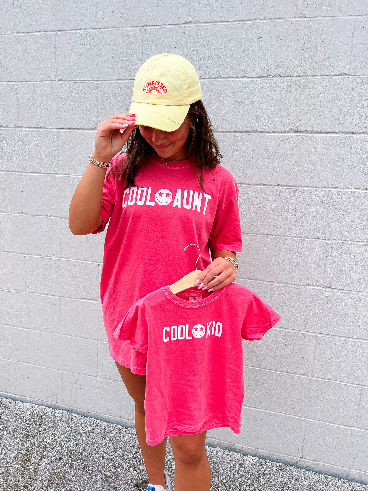 Smiley Cool Aunt Washed Graphic Tee