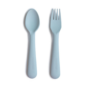 Mushie Fork/Spoon Set -  Powder Blue