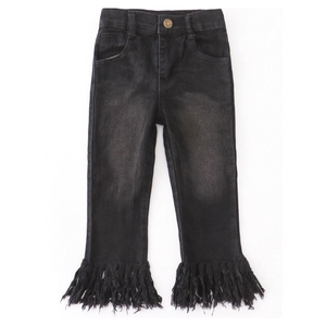 Black Tassel Denim Jeans