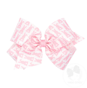King Easter Grosgrain Bow - Pink Bunny