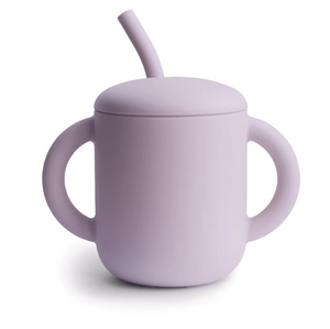 Soft Lilac Silicone Training Cup + Straw