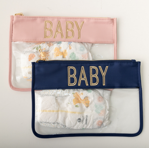 Baby Embroidered Clear Flat Pouch