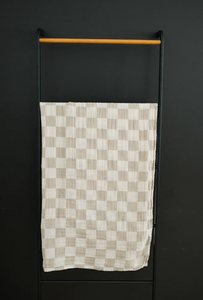 Muslin Swaddle - Taupe Checkered