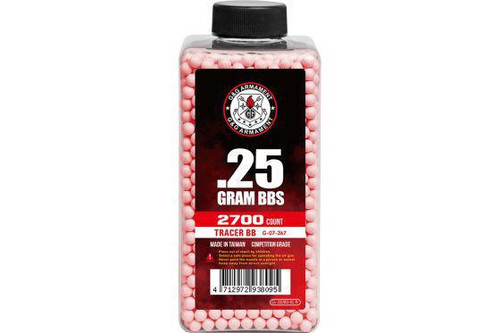 G&G .25g Premium TRACER BB, 2700 rnd Bottle  G-07-267, G-07-265