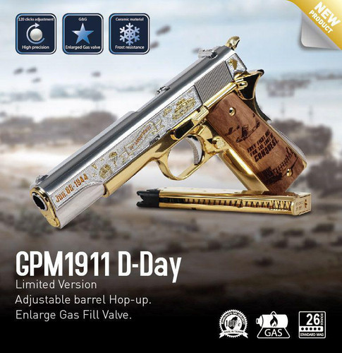 G&G GPM1911 D-DAY 78th Anniversary Limited Edition Green Gas Blowback Pistol  GAS-M45-DDY-BBB-UCM