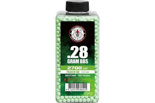 G&G .28g 2700rnd GREEN Tracer BB Bottle  G-07-268